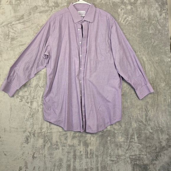 Saddlebred Other - Saddlebred Easy Care Big Men's Dress Shirt Purple 18.5 Neck 2XL